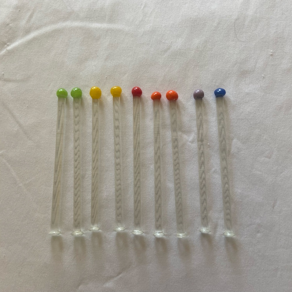 (9) Vintage MCM glass cocktail sticks
